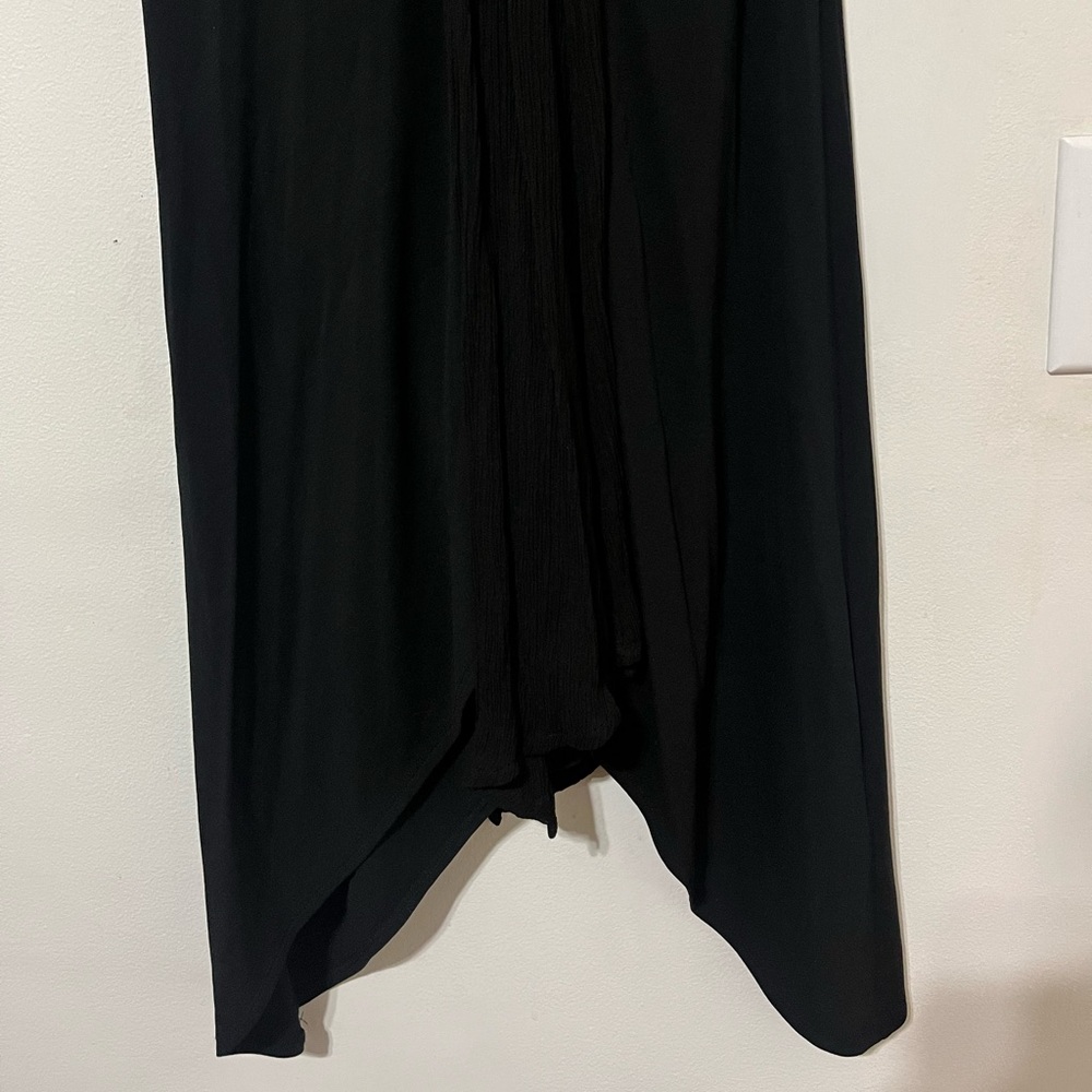Vintage Eileen Fisher 100% Silk asymmetrical hem dress black Small - Picture 4 of 8